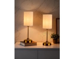 Bojim 2-delige set retro LED nachtkastlamp voor slaapkamer nachtkastje, USB-oplaadbare vintage accu aanraaklamp dimbaar, linnen lampenkap metalen voet bedside lamp voor vensterbank slaapkamer