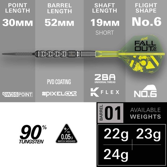Target Luke Littler Fallout Swiss Point 90% - Dartpijlen van Target — afbeelding 2