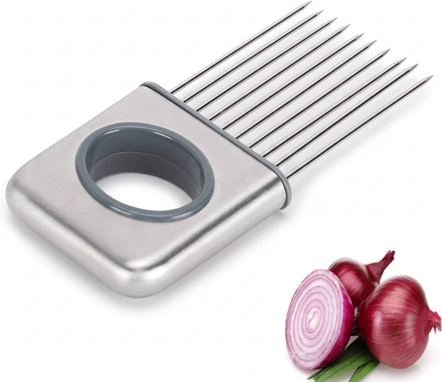 Snijhulp voor uien en tomaten, roestvrijstalen snijder voor groenten en fruit, ideaal voor keukengebruik