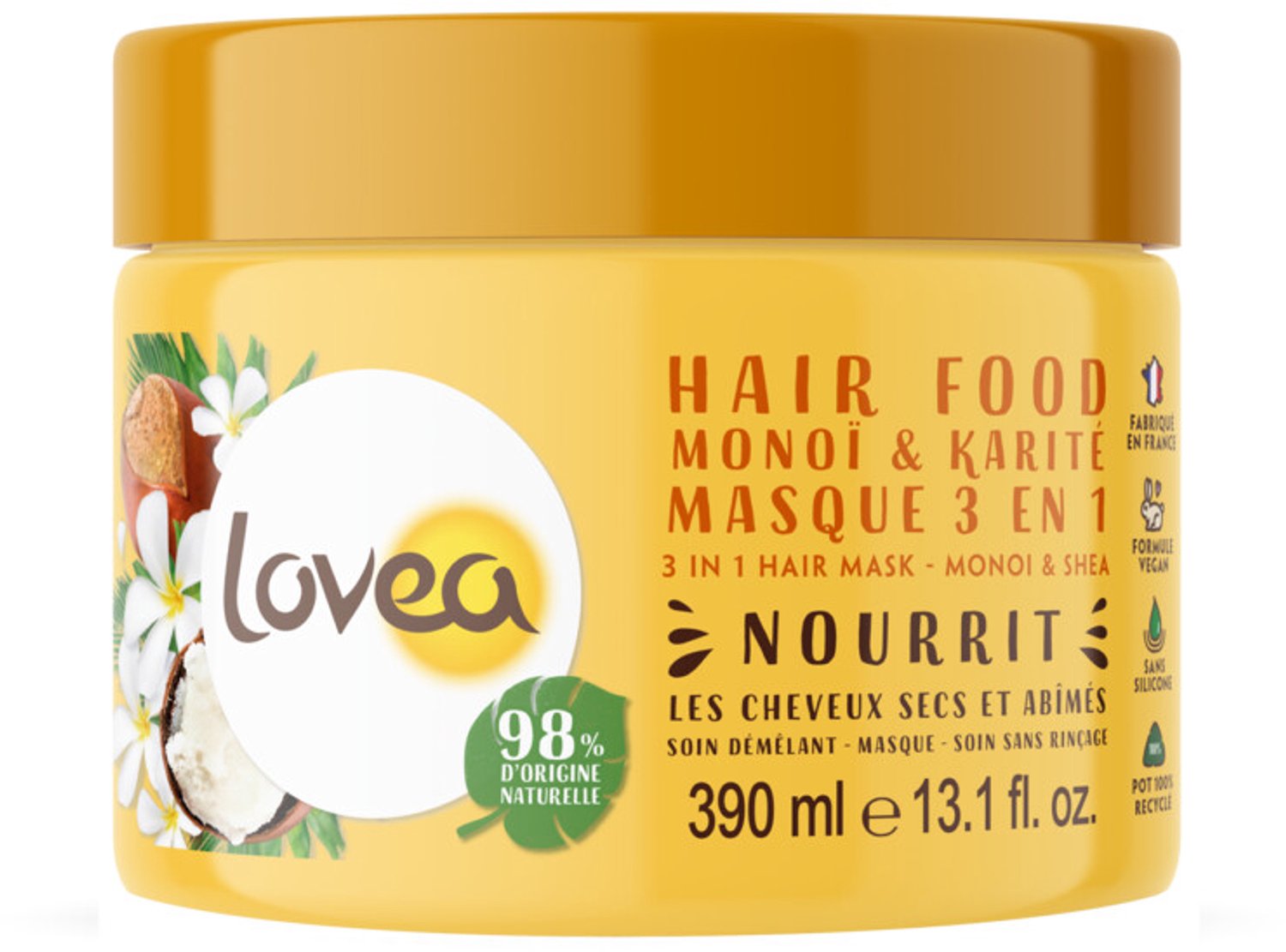 Lovea - Monoï & Shea 3-in-1 Haarmasker - 3 x 390 ml - Voordeelverpakking