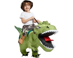 FXICH Opblaasbaar dion kostuum opblaasbaar dinosauruskostuum volwassenen dinosaurus pak carnaval party dino kostuum mannen vrouwen