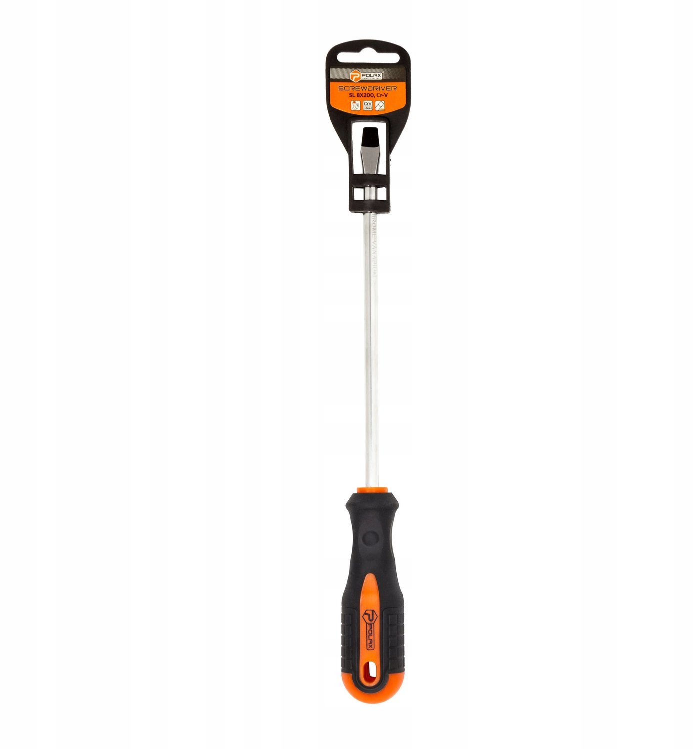 Platte schroevendraaier Polax SL 8x200mm Cr-V met magnetische punt