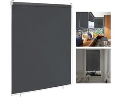 LARS360 Rolgordijn voor buiten, balkon, buitenrolgordijn, verticaal zonnescherm, rolgordijn voor schaduw, balkonrolgordijn voor inkijkbescherming, buitenzonwering, uv-bescherming, 180 x 240 cm, antraciet