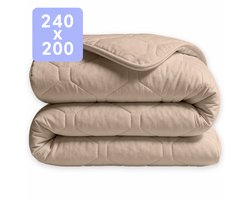 HappyBed Dekbed zonder overtrek 240x200 - 100% Katoen - Wasbaar Zomerdekbed - Bedrukt dekbed zonder hoes - Hoesloos Dekbed - Lits Jumeaux - Dune