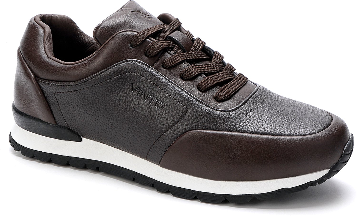 Vinto® Heren Schoenen - Lichtgewicht Sneakers - Nette Schoenen - Rubberen Zool - Met Veters - Bruin - Maat 45