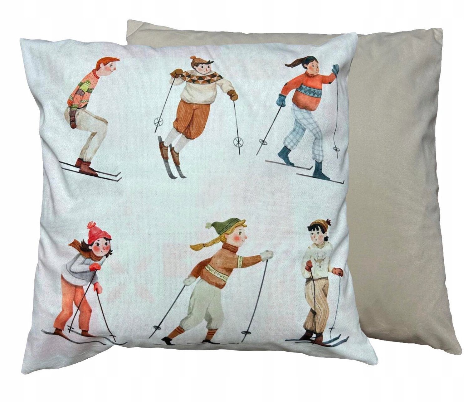 Kerst Kussenhoes 45x45 cm Velours, Winterse Patronen