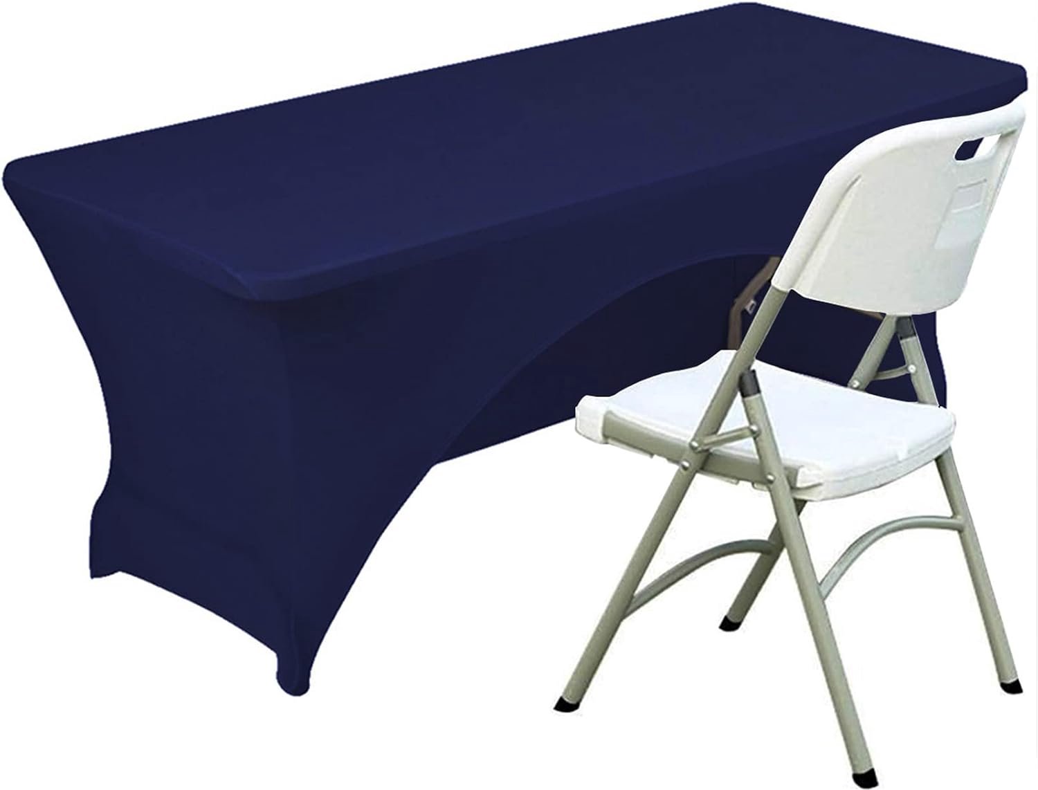 Spandex Tafelbekleding 4 ft. Geschikte Polyester Tafelkleed Stretch Tafel Deksel Tafel Topper Open Rug - Marine