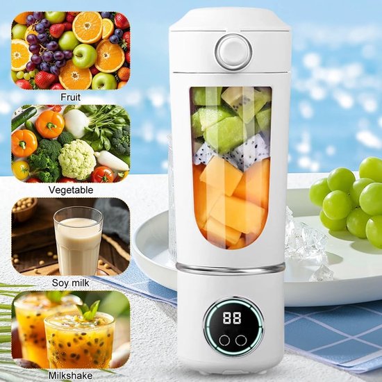 Draagbare Blender voor Smoothies, Milkshakes en Sappen - 700ml Oplaadbare Cup met Lekvrije Deksel en Drinkopening — afbeelding 4