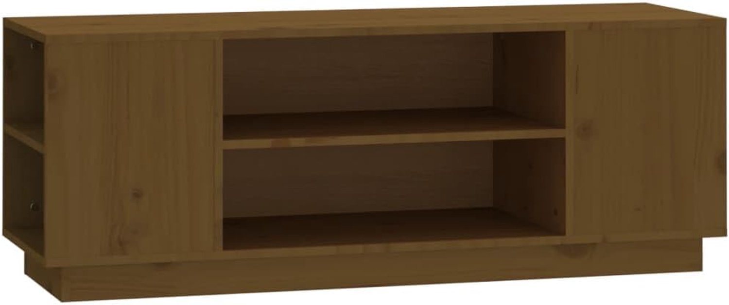 TV-kast honingbruin 110x35x40,5 cm massief grenen tv-commode tv-standaard tv-kast voor kantoor, woonkamer, slaapkamer