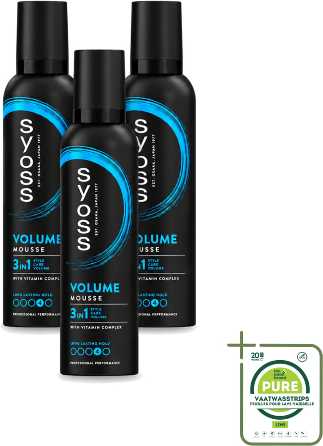 3 x Syoss - Volume - Haarmousse - Langdurige Volume - 250 ml - Grootverpakking - Haarmousse Volume - Salonkwaliteit Haar - Haar Volume - Haar Styling - Haar Verzorging