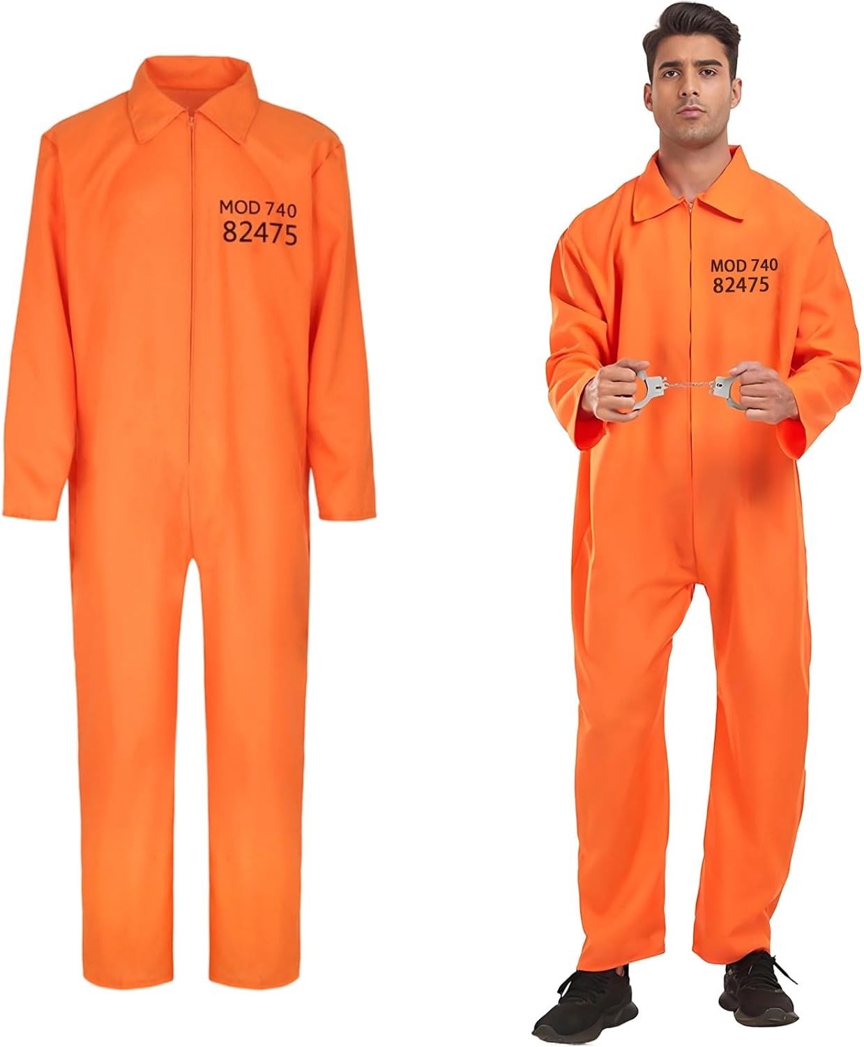 Unisex oranje gevangeniskostuum voor mannen en vrouwen - Halloween kostuum voor rollenspel en feestelijkheden