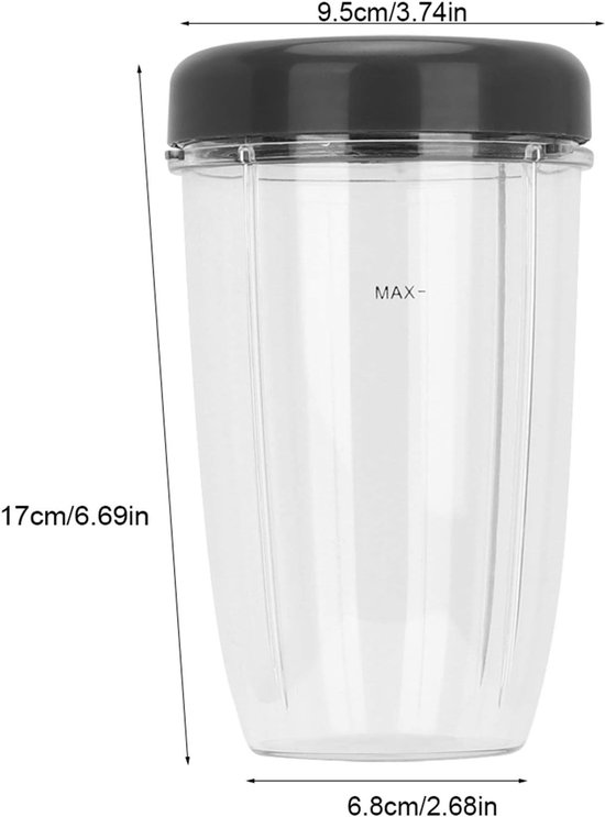 Vervangingsonderdelen Set voor Blender Bekers en Deksel - Accessoire voor 900W Blender (Medium Hoofd 24Oz) met Hoogwaardige Kwaliteit en Duurzaamheid — afbeelding 5