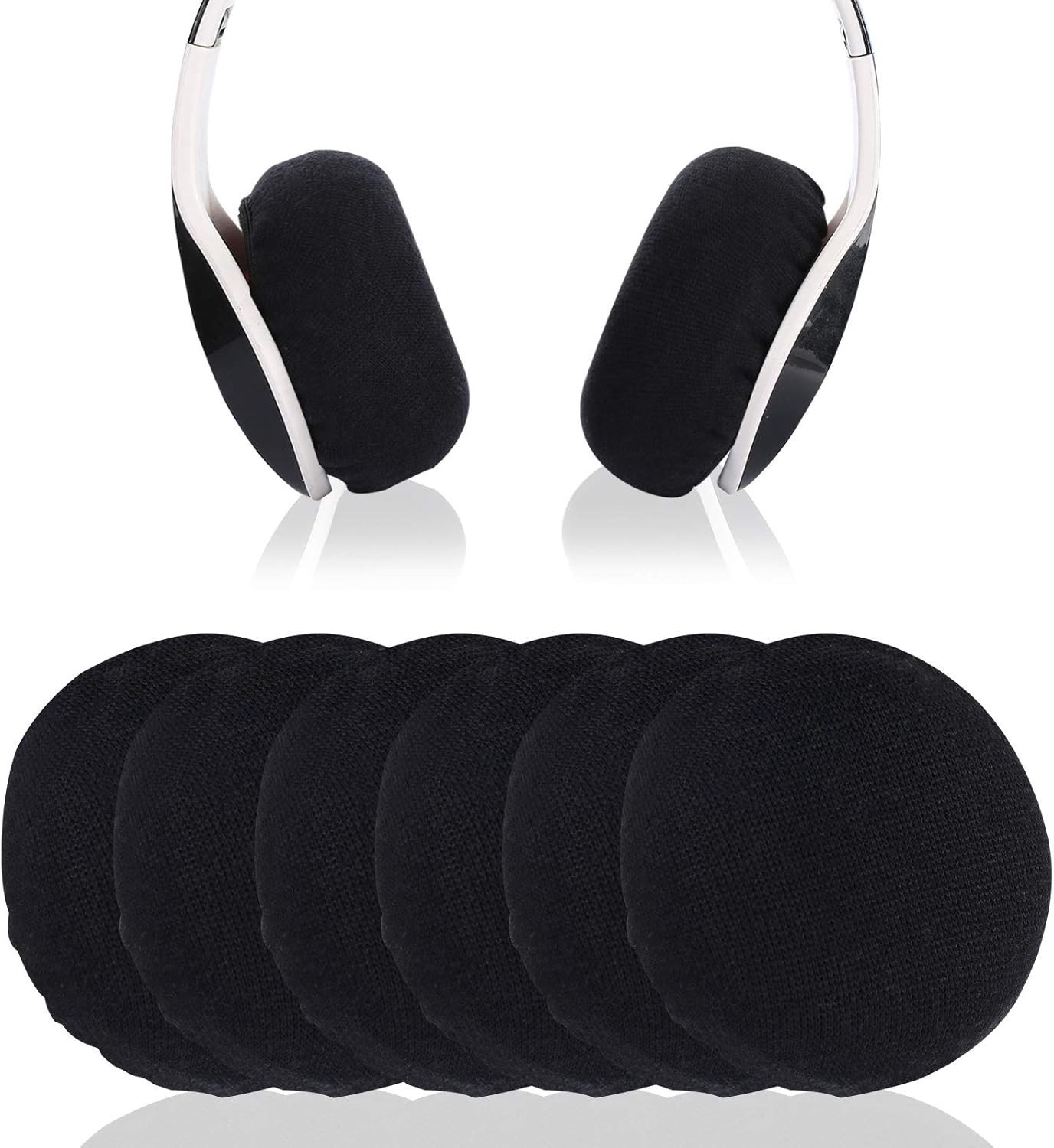6 Stuks Hoofdtelefoon Oorkussen Beschermers, Wasbare en Rekbare Oorkappen, Zweetbestendige Earcups en Stofcovers voor Hoofdtelefoons van 6cm-7.5cm