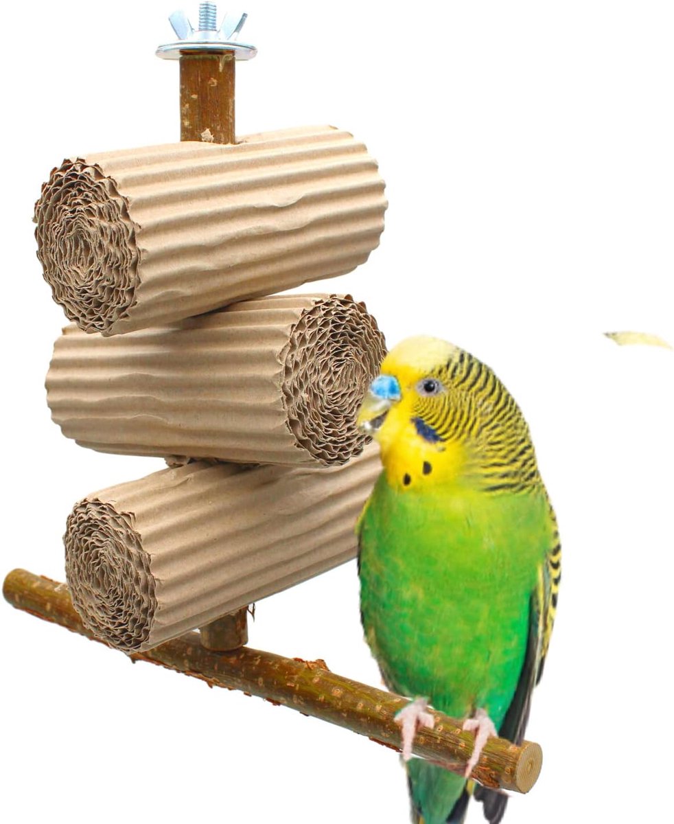 Vogelspeelplaats parkiet knabbelspeelgoed - shredder activiteit voor vogels met knabbelstangen