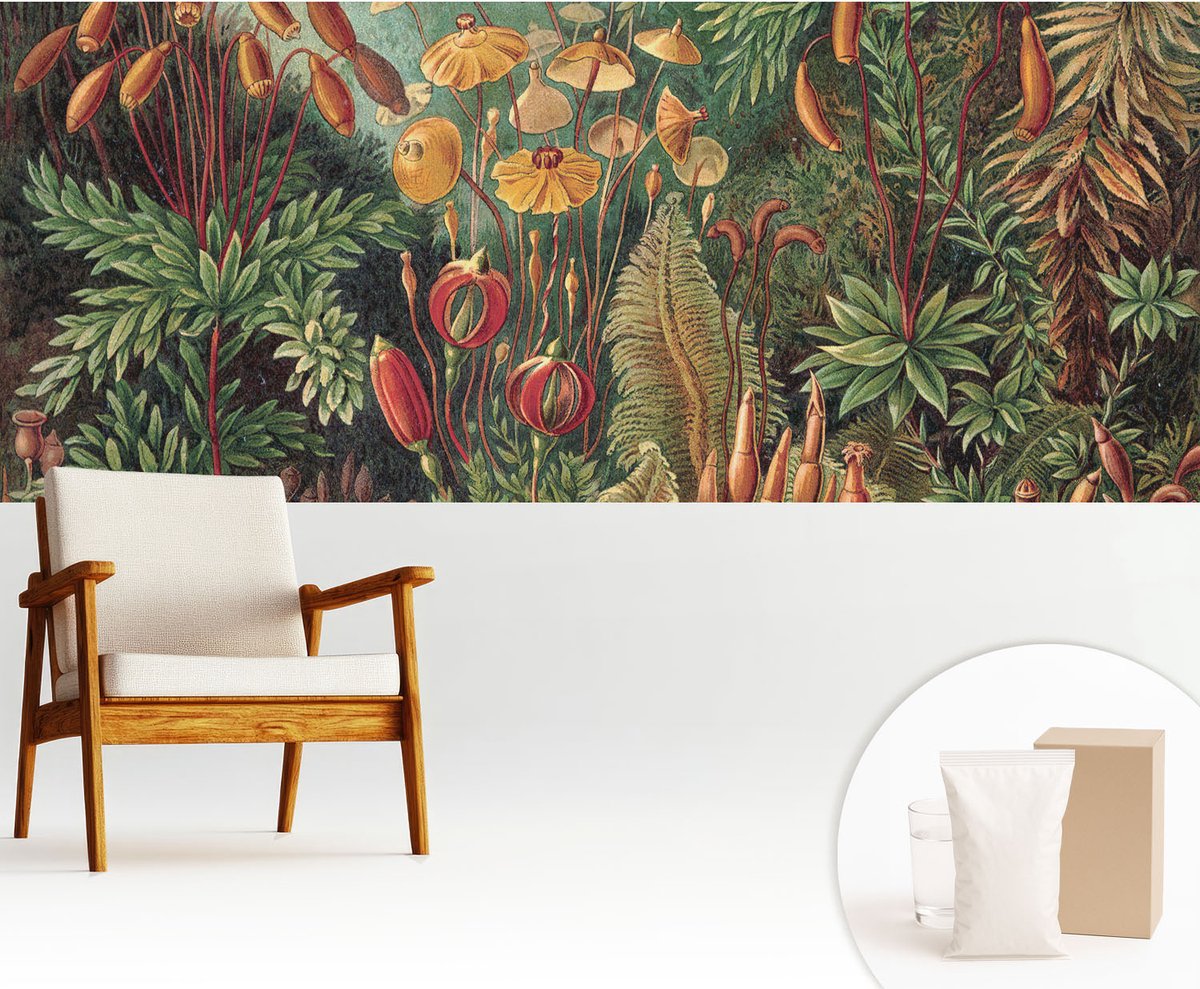 Wallfluent Fotobehang - Groente Vliesbehang - 250x104 cm - Exotische Tuin Muurschildering - Slaapkamer behang Bloemen En Planten - Fotobehang Vlies - Gang behang