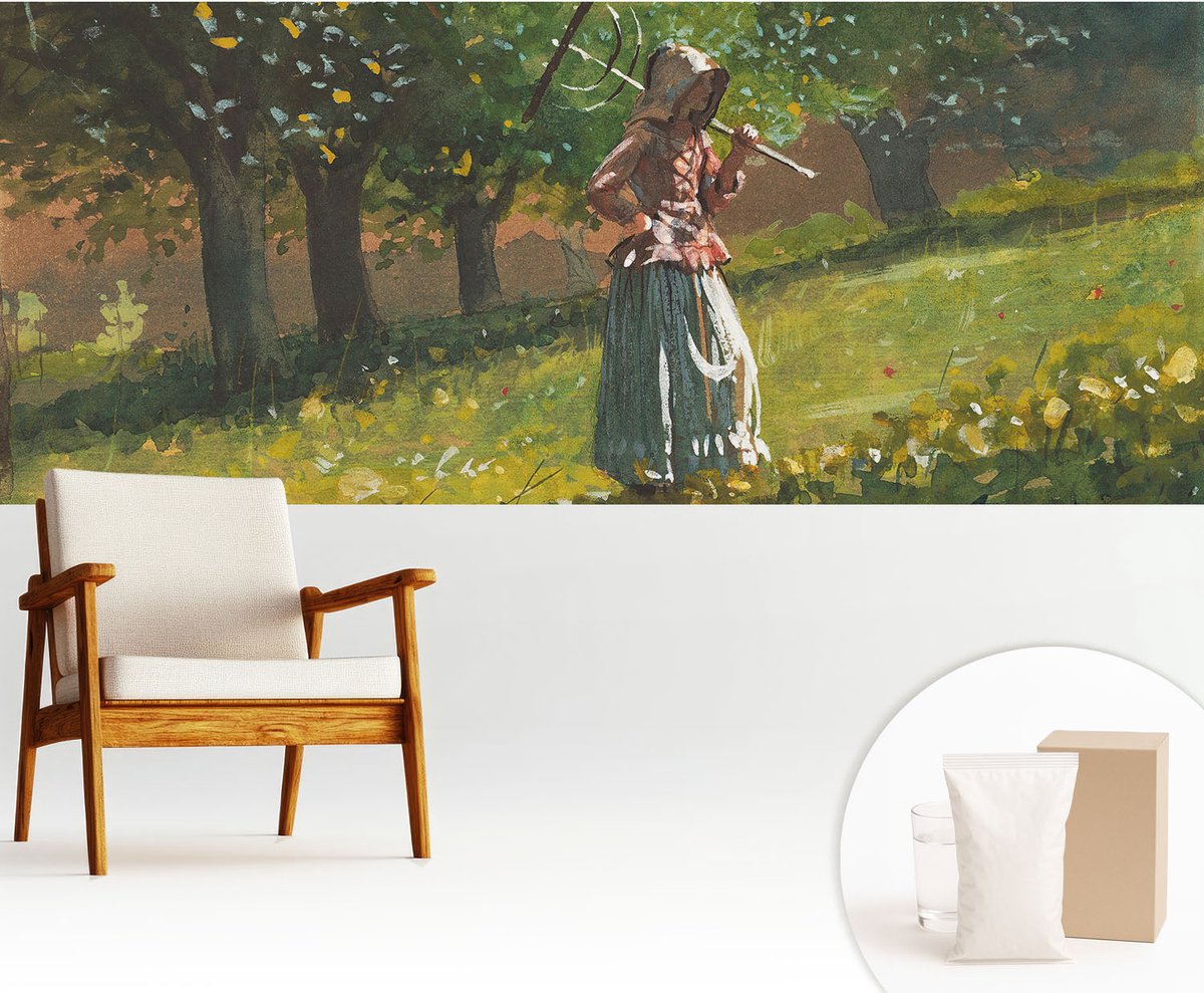 Wallfluent Fotobehang - Groente Vliesbehang - 250x104 cm - Herfstmiddag Fotobehang Vlies - Hal behang Landschappen - Muurschildering - Woonkamer behang