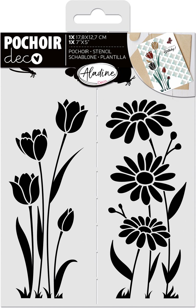 Aladine sjabloon tulp knutselset 18 x 13 cm voor kinderen.