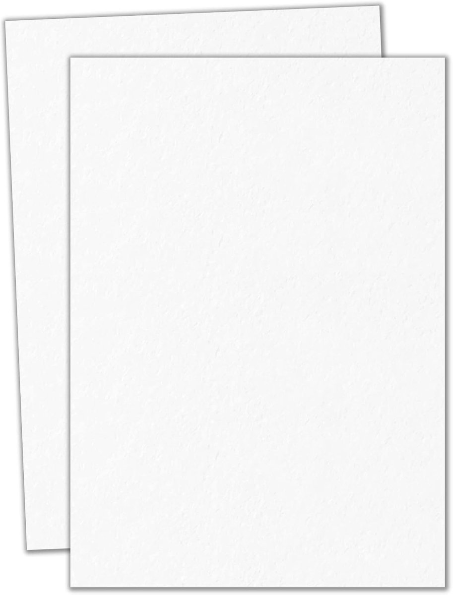 60 Stuks, 350 g/m² - A4 Wit Karton, Dik Kartonpapier voor Kunst/Printen/Tekenen/Knutsel - 297 x 210 mm