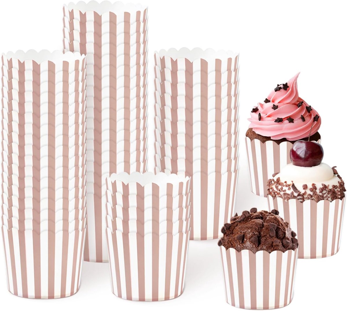 50 stuks cupcake-vormpjes van papier, bakbekers voor dessert, muffins en cupcakes, bakbekers