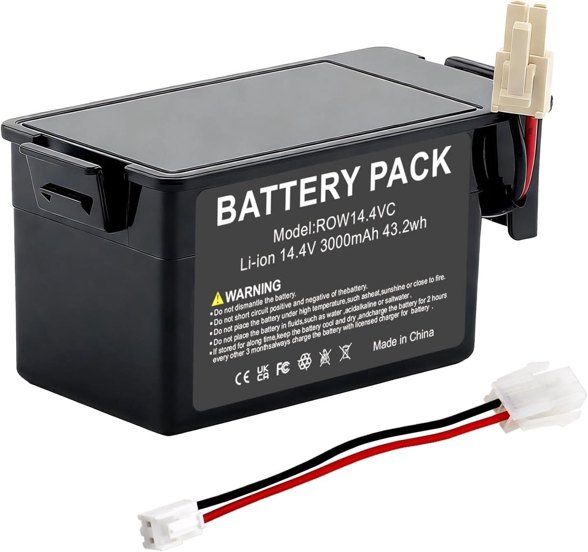 14,4 V 3000 mAh batterij Li-Ion voor Rowenta Explorer 80, RR 7747 WH 4Q0, RR 7755 WH 4Q0, RR7747W4Q0, RR7755WH4Q0, Gieten Tefal RG 7765 RG7765WH Vervangt 6.32.40.10 3-0, R. S-2230002091