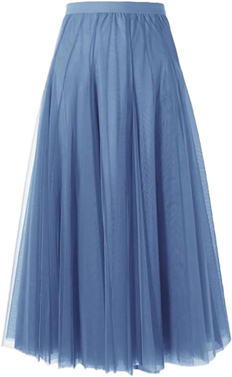 Maxi-tule rok voor dames, A-lijn, midi-rok, onderrok, gelaagde rok, plooirok, dames, tule rok met hoge taille, podiumjurk, mesh, tutu, rok voor bruiloft en feest