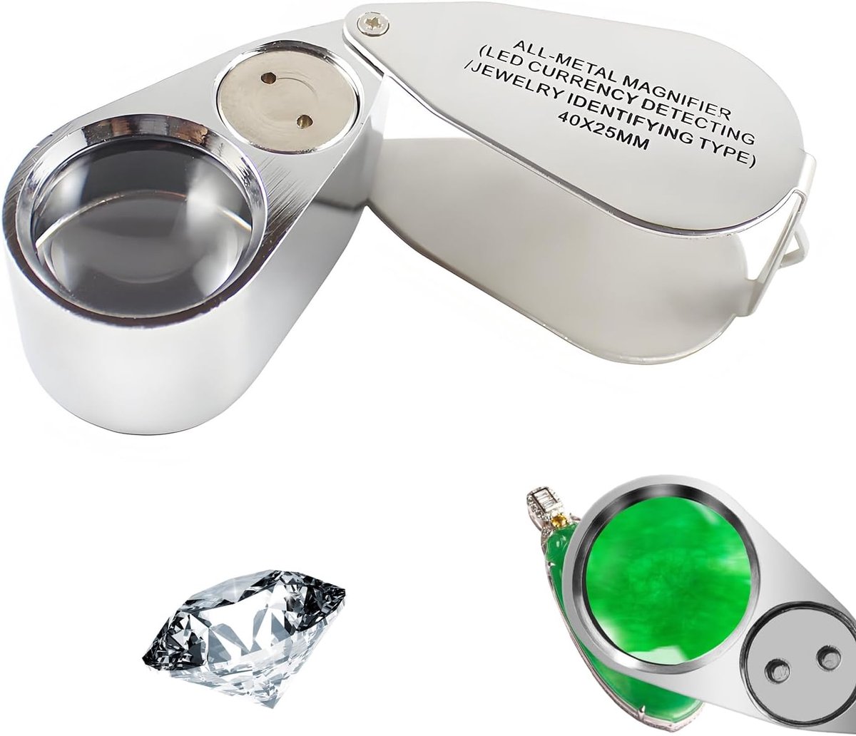 Vergrootglas 40 X Met Licht, Opvouwbare Juwelier Vergrootglas, Vergrootglas Voor Diamanten, Juwelier, Munten, Postzegels, Valuta
