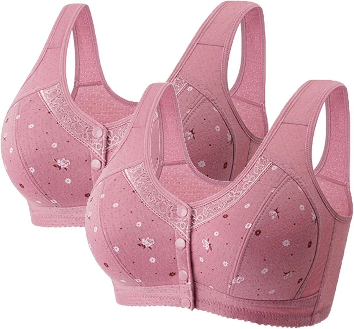 Beha met gesp aan de voorkant voor dames, 2 stuks, zonder stalen ring, naadloze beweging, verzameling, yoga, slaap, beha
