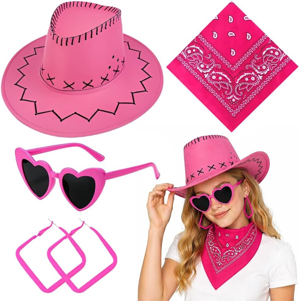 Cowboyhoed, accessoires van synthetisch rundleer en pvc