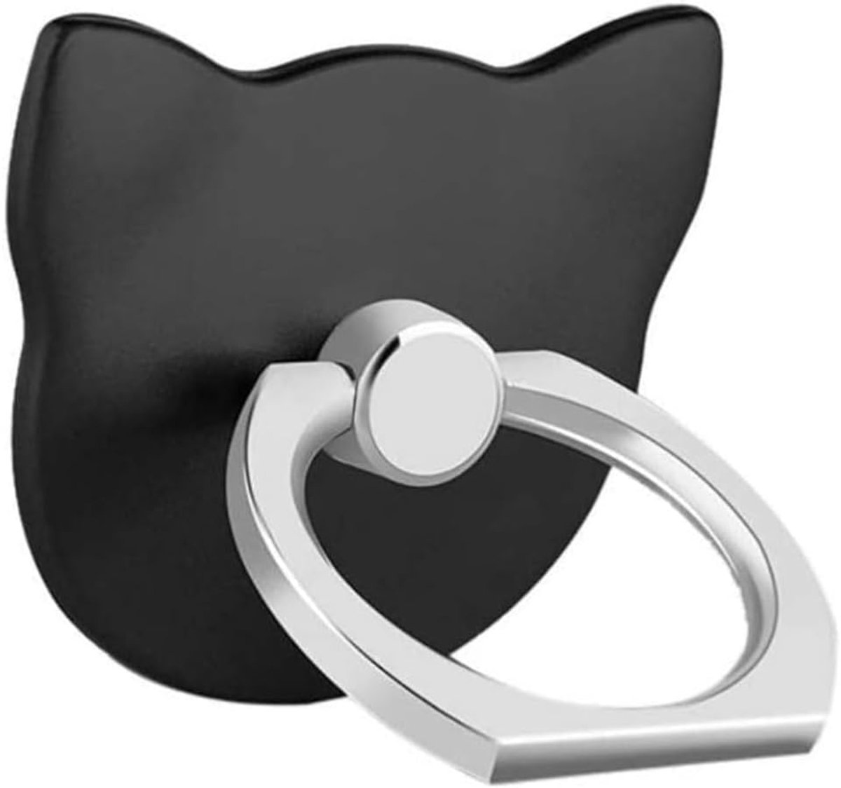 Mobiele telefoon vingerringhouder, universele smartphonebeugel dier kat ring grip standaard voor iPhone XS X 8 7 6 5, Samsung Galaxy S9 S8 S7 Note (zwart)