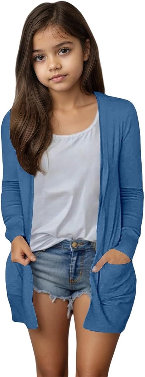 Sweatshirt voor meisjes, rechte pasvorm, ronde hals, kindertrui, katoen, basic, essentieel, school, dagelijks gebruik, sport, herfst, lente, zacht kledingstuk, A29