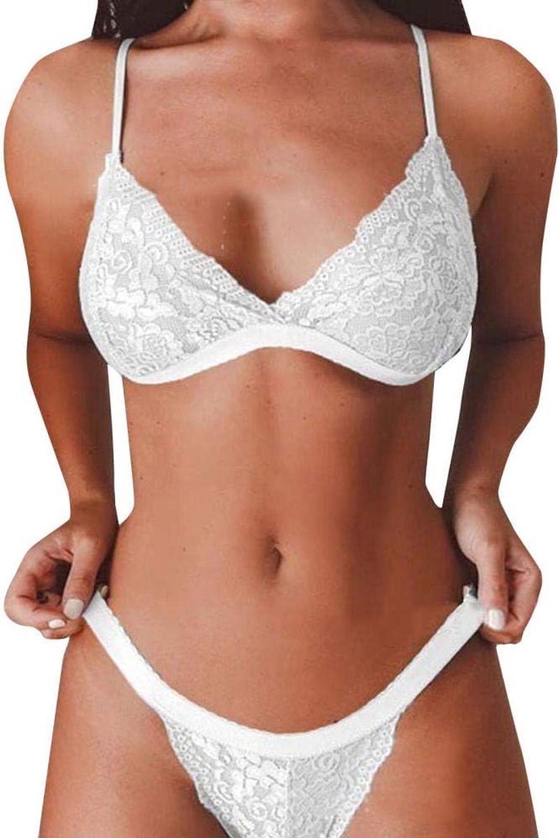 & sensualiteit Dames Sexy Lingerie Lace Lingere Dames Nachtkleding Bh Set-Blanco_3XL