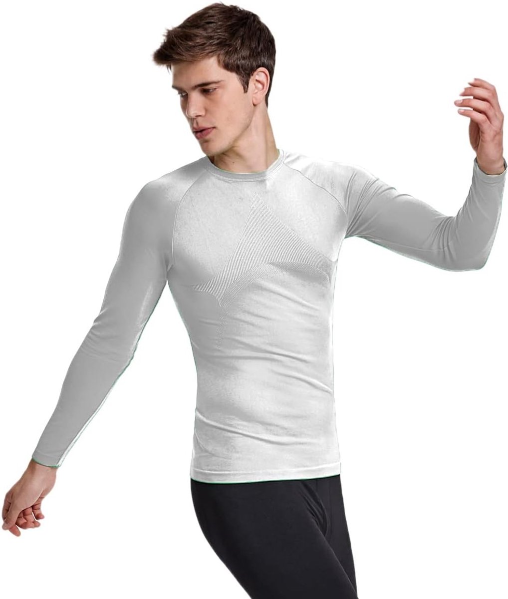 Thermo-shirt voor heren, elastisch, met anatomisch en flexibel design voor sport en kou, Regulable, Eén maat