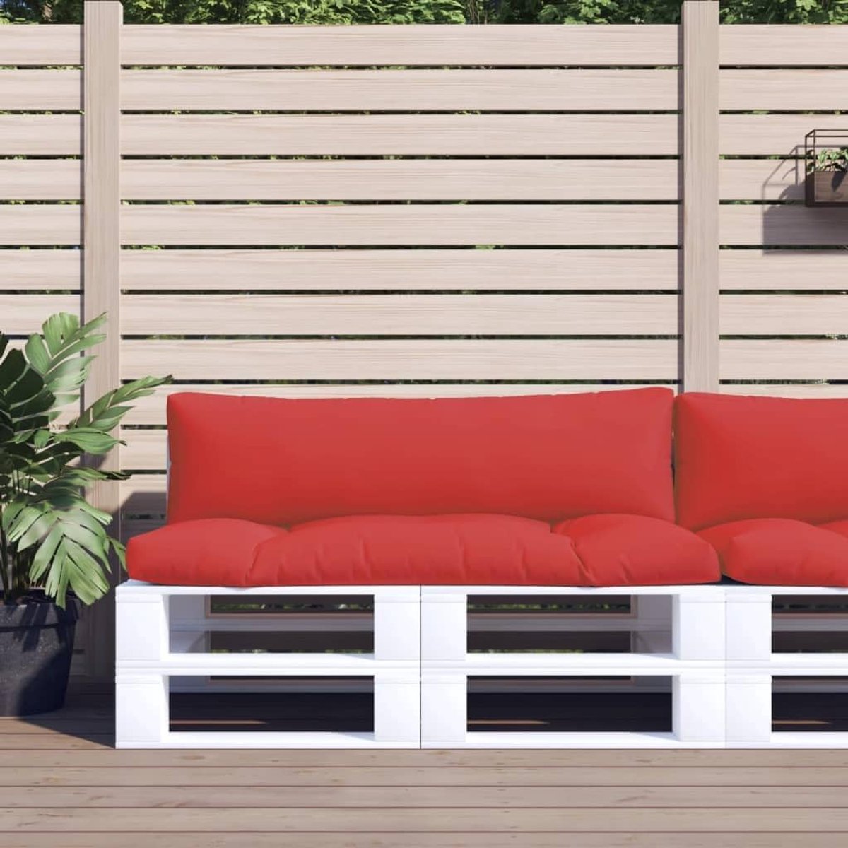 2 stuks palletkussenhoezen, rood, tuinkussens, outdoor zitkussen, polyesterstof voor tuinmeubelen, krukken en poef