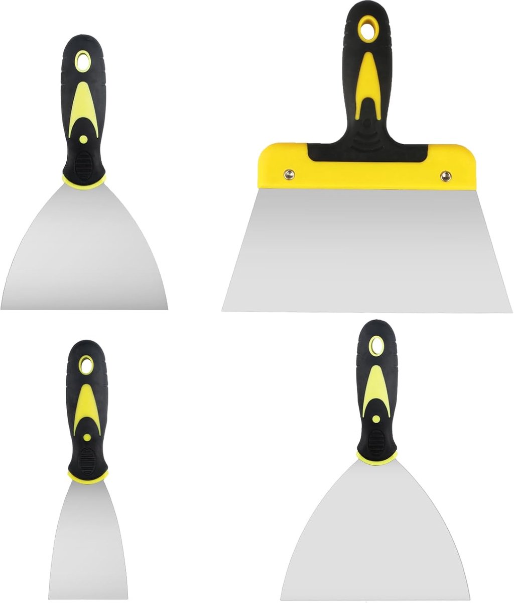 Set van 4 Spatels, Oppervlaktespatel Roestvrij Staal