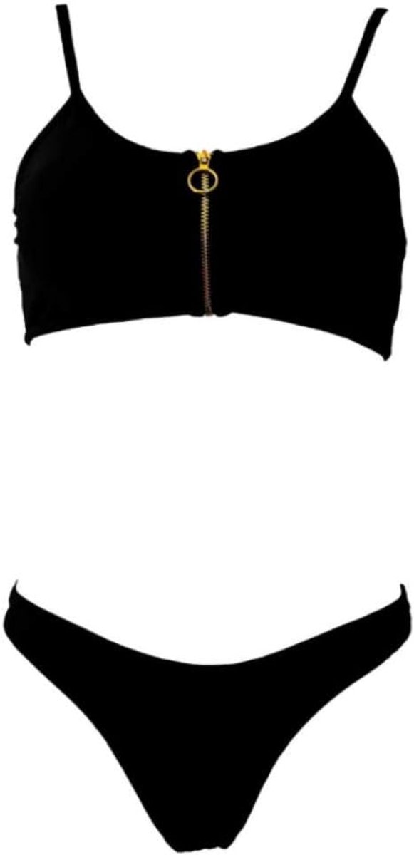 Babydolls, nachtjaponnen & negligés Rits Effen Badmode Zwemmen Dames Badpak Hoog uitgesneden Badpak Dames Lace Up Badmode Set-BK_S