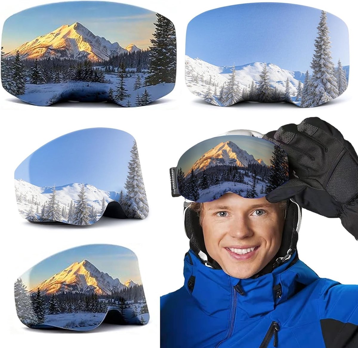 Skibrillen Beschermhoes - Multicolor - Universele Maat - Anti-kras Microvezel - Voor Reizen en Après-ski