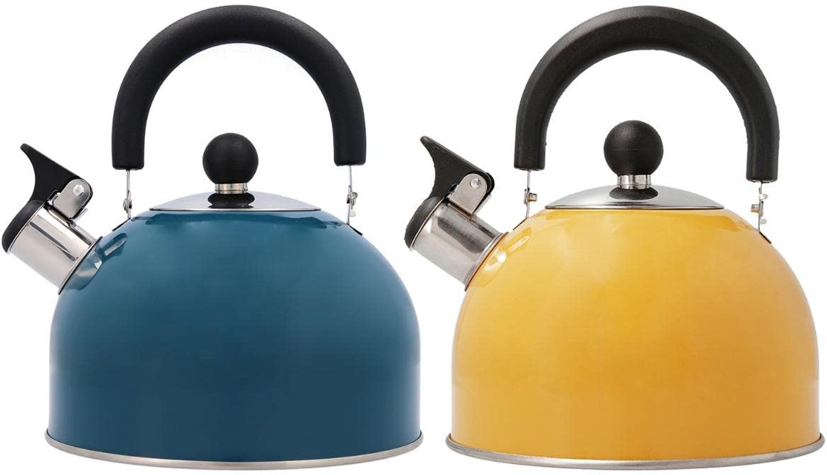 Waterkoker 2 l - roestvrij staal - blauw - snel koken - ShopVlot