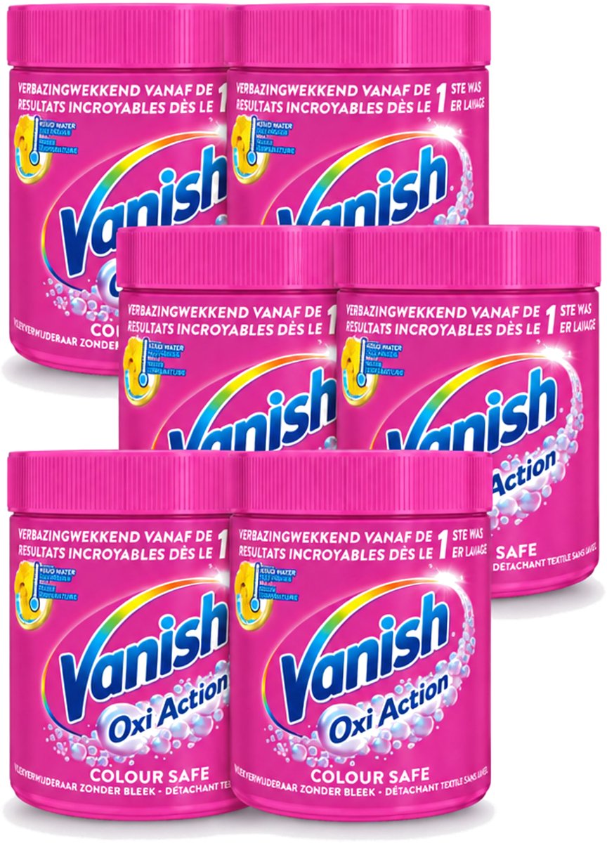 6 x Vanish Oxi Action - Veilige Kleur - Vlekkenverwijderaar Poeder - Zonder Bleek - Gekleurde Was - 550 Gram - Voordeelverpakking - 6 stuks