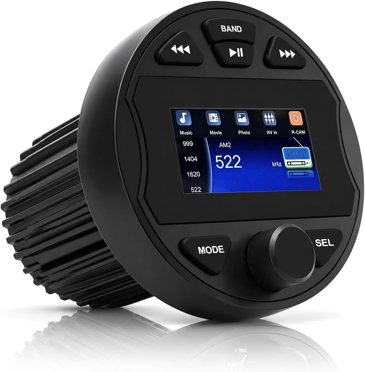 MP5-stereo-installatie KD-320-1 met Bluetooth 5.0, 4x45W versterker, IP66 waterdicht, USB & AUX-interfaces, zeeweerradio + CVBS-ingang voor campers, ATV, golfkarts en boten