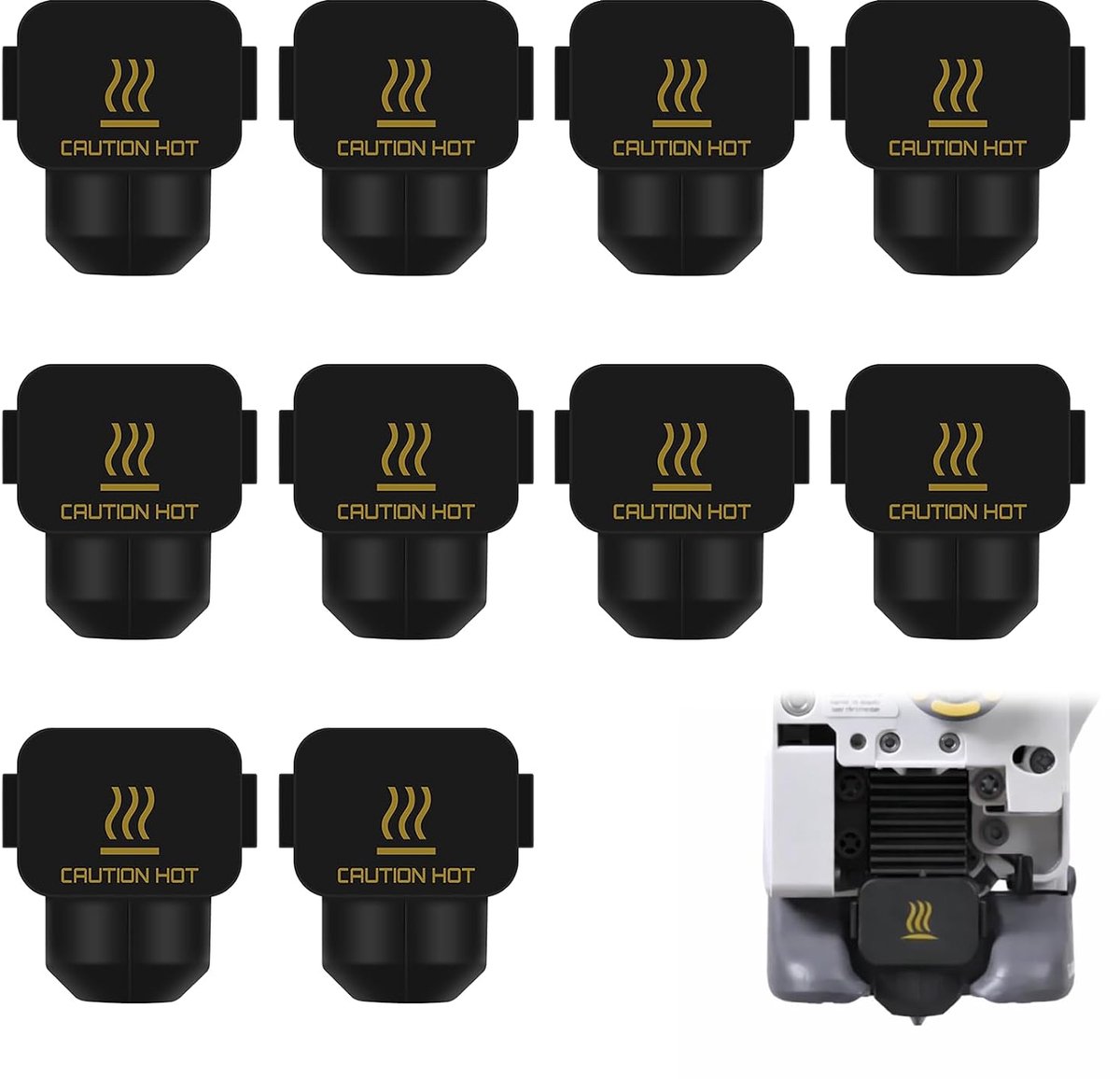 10 stuks siliconen sokken voor A1, hot-end verwarmingsblok, printkopmanchet, siliconen afdekkingsmondstuk, 3D-printer, hot-end afdekking, siliconen sokken voor A1/A1 Mini