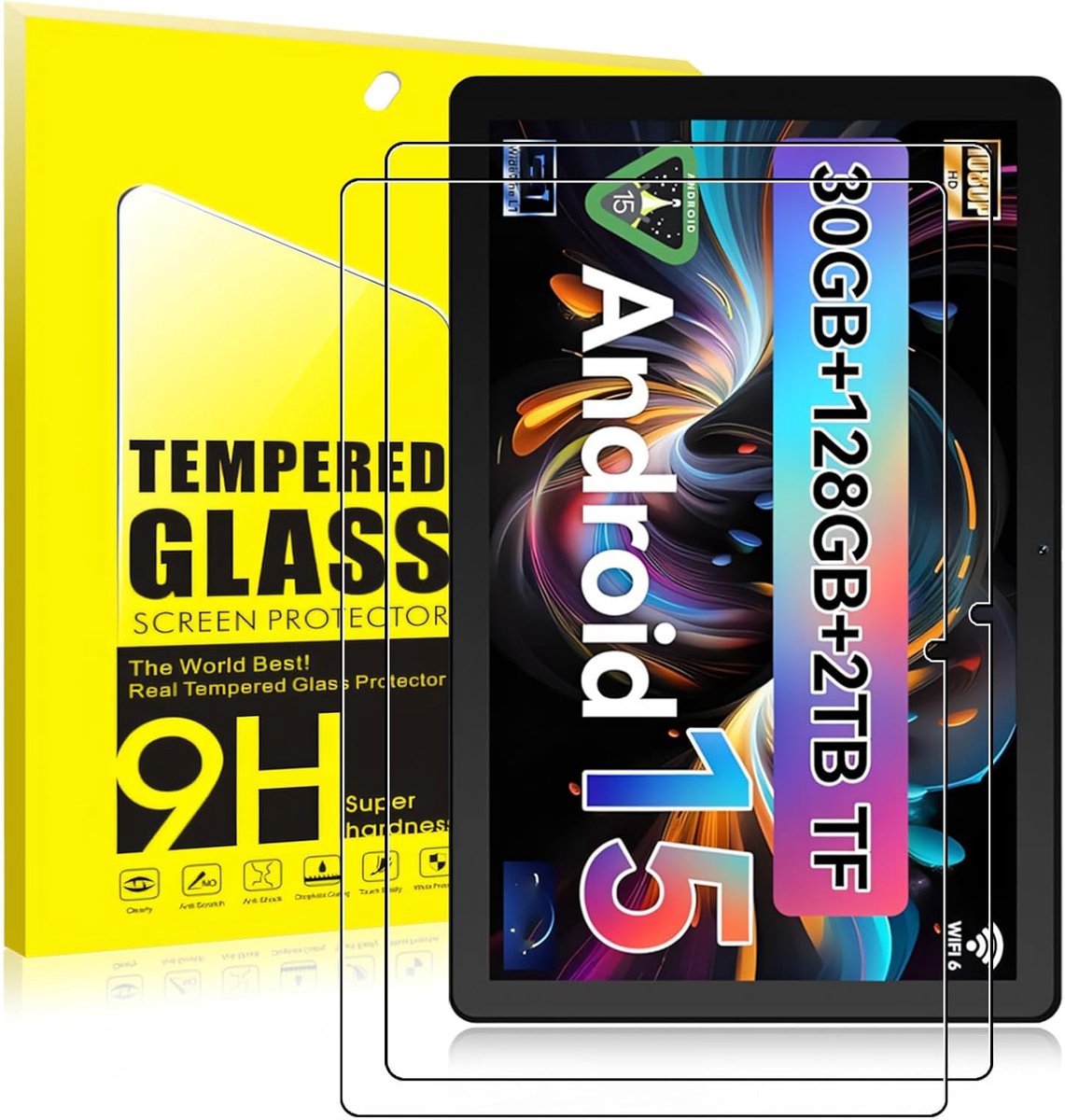 Displaybeschermfolie van gehard glas voor Whitedeer G13 10 inch tablet, hardheidsgraad 9H, krasbestendig, oliebestendig en vingerafdrukbestendig, luchtbelvrij, eenvoudige installatie