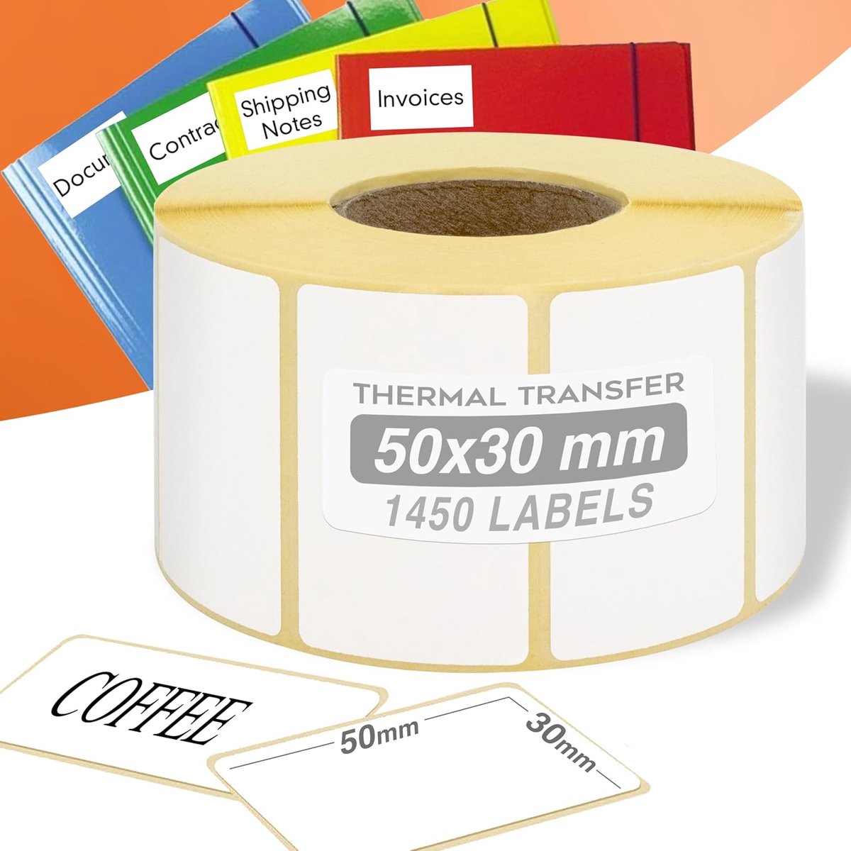 SnelShoppen - Zelfklevende Labels 50 x 30 mm - Thermische Printlabels - Universeel Compatibel met Diverse Printers - Rol van 1 - Perfect voor Kantoor