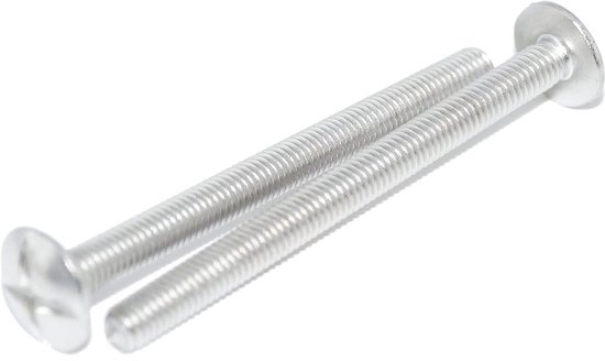 Large Head Flat Round Screws M6X45 10pcs NF E 25-129 A2 Stainless Steel, Low Head, Double Slot - ShopVlot — afbeelding 3