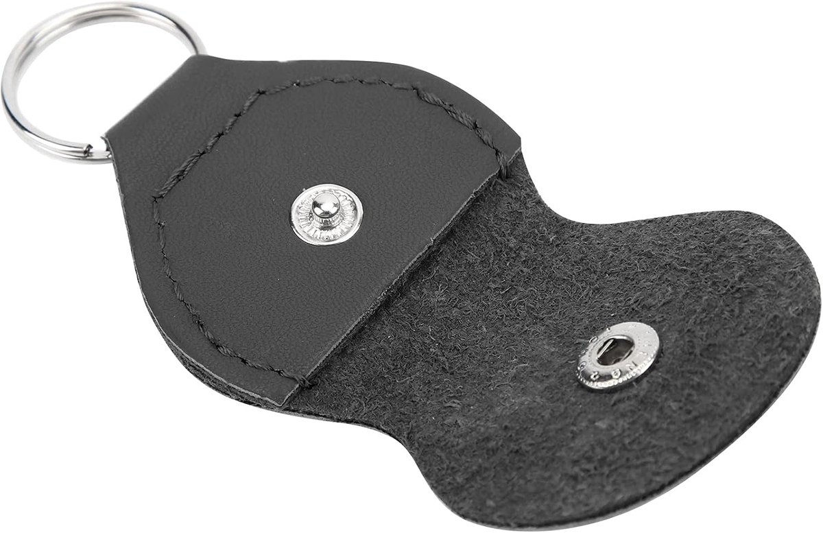 Gitaarplectrumhouder - Sleutelhanger ontwerp - Hoogwaardige PU leren case - Handig voor onderweg - ShopVlot