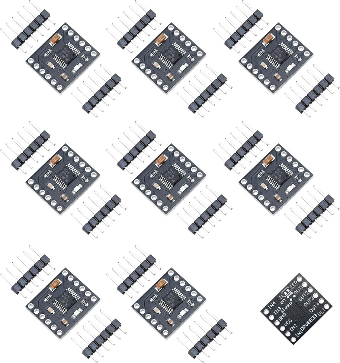 Motor Driver Module 1.5A - Dual H Bridge - 8 Stuks - Voor DIY robots - ShopVlot