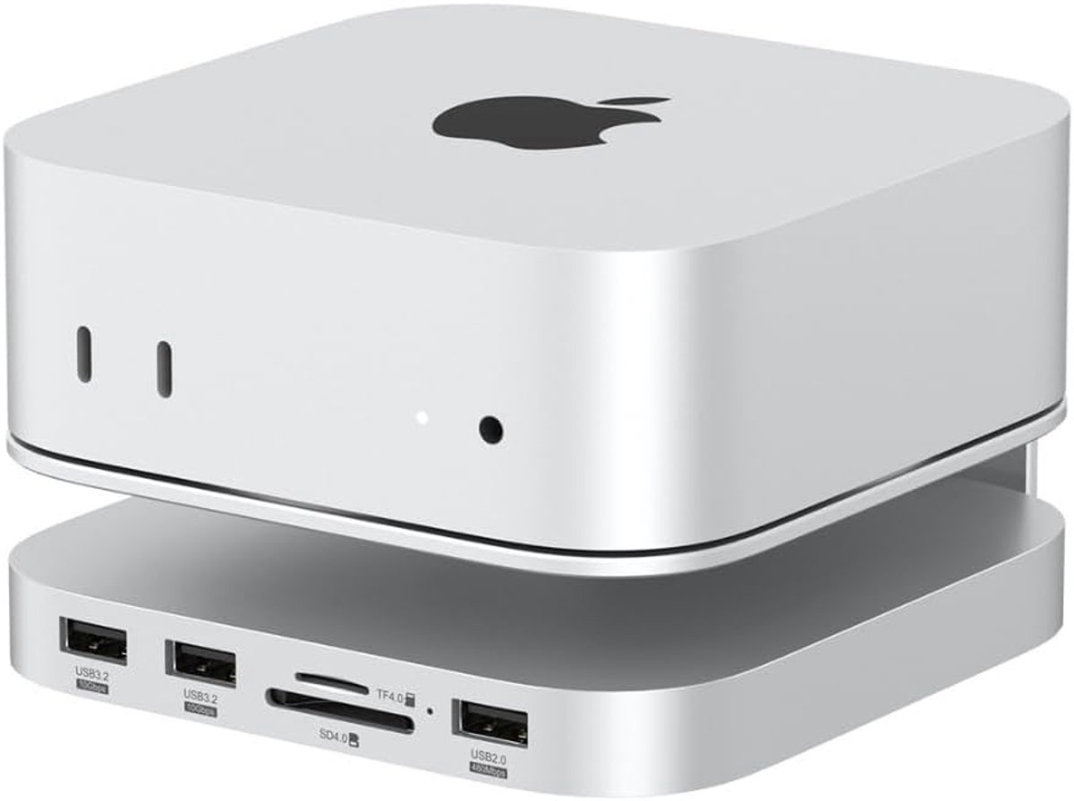 Casecentive Mac mini M4 Hub & Stand 7-in-1, Aluminum Docking Station with Key USB Ports, Improved Airflow Design and - ShopVlot