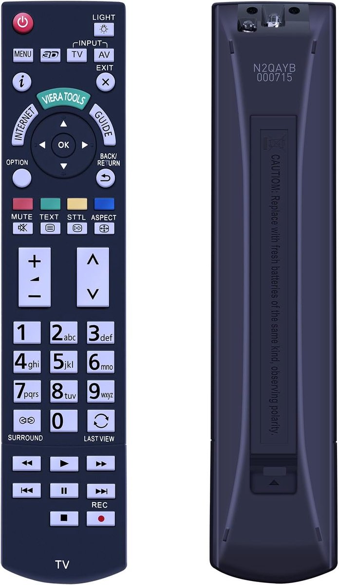 Vervangende Afstandsbediening - Geschikt voor Panasonic Viera TV - Eenvoudige bediening - Ideaal als reserve - ShopVlot