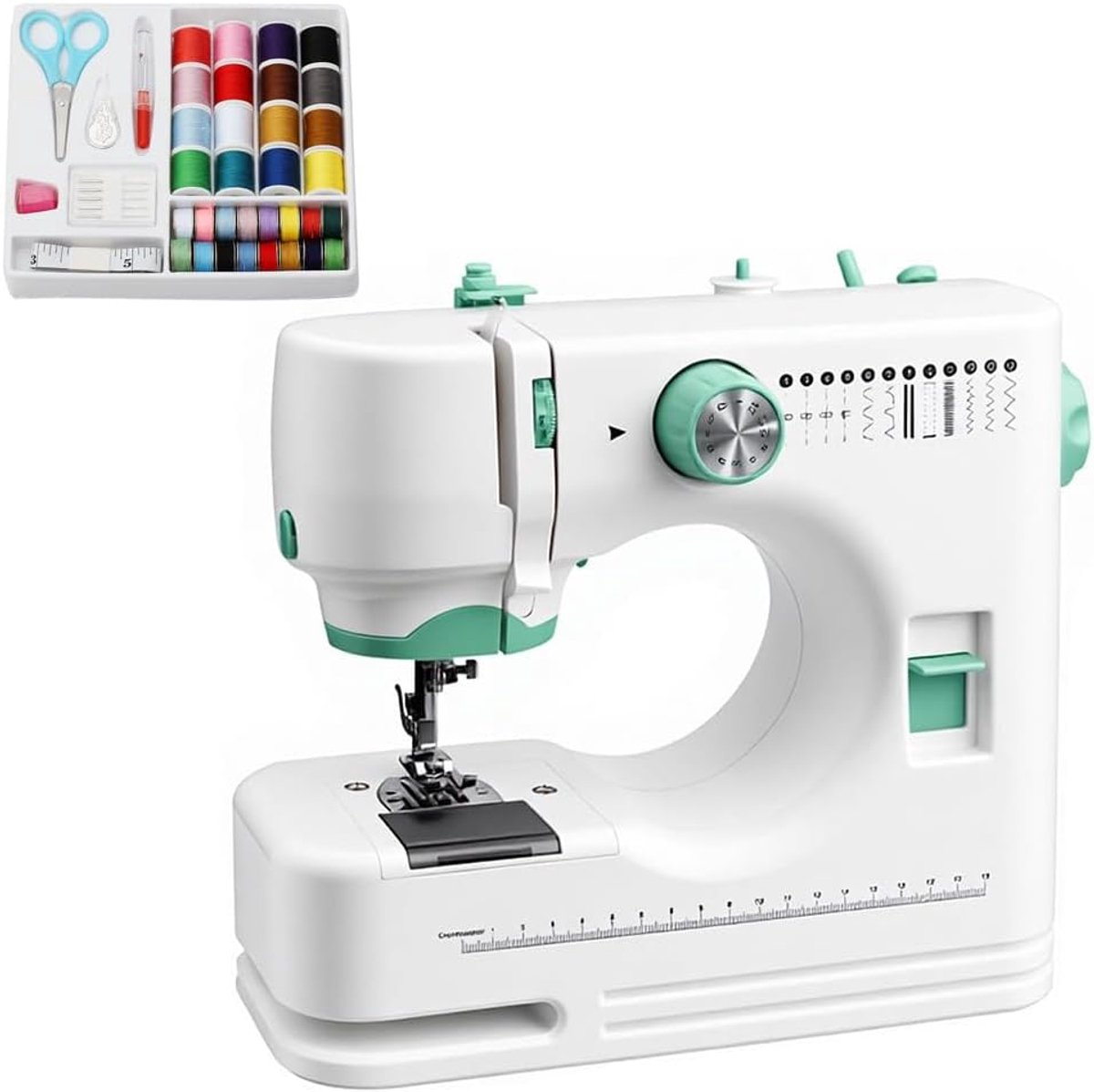 Naaimachine mini - draagbare elektrische naaimachine - 12 steekprogramma's - ideaal voor beginners - ShopVlot