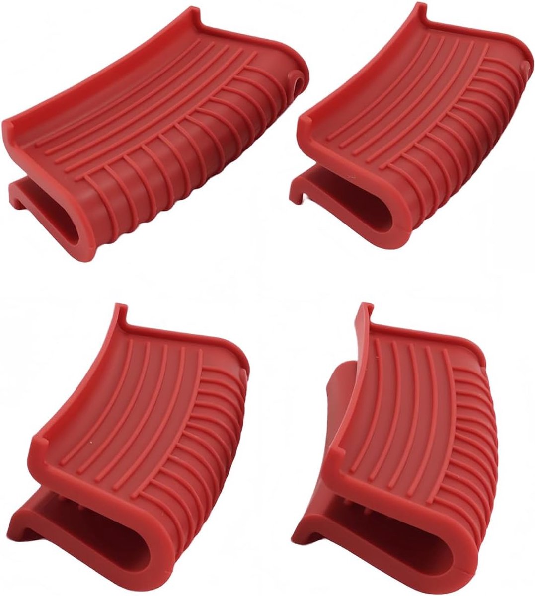Siliconen hete pan handvat cover 4 stuks - antislip - hoge hittebestendigheid - bescherming tegen brandwonden - ShopVlot