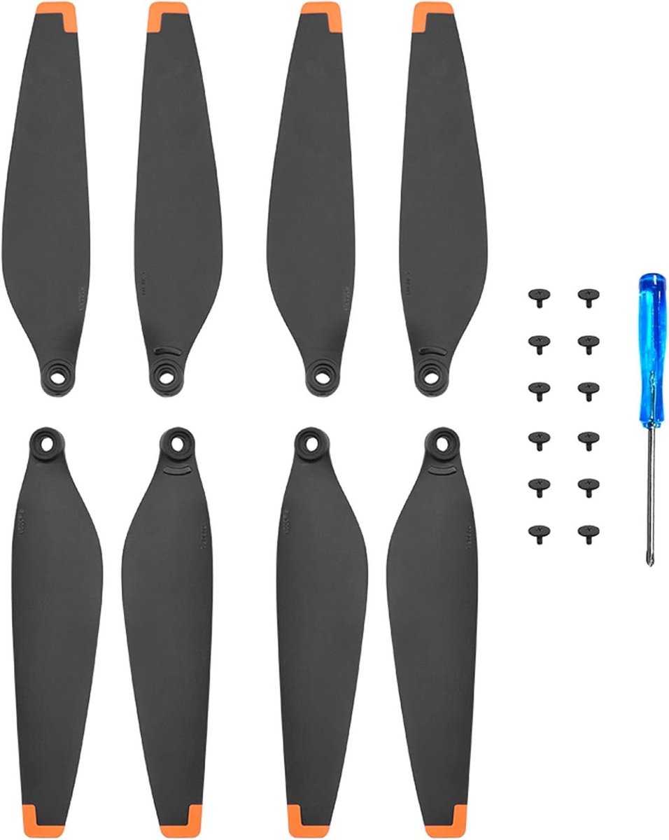 Drone Propellers Set - Vervangende Bladen - Stabiele Vluchten - Lage Ruis Prestaties - 8 Stuks - Zwart Oranje